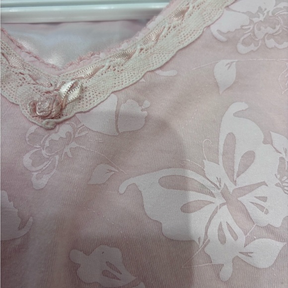 Vintage 100% Cotton Pink Floral Nightgown - Picture 3 of 8